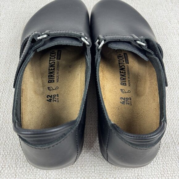 Birkenstock Linz Professional Clog Size 42 Super Grip Leather Black Occupational - Picture 6 of 13
